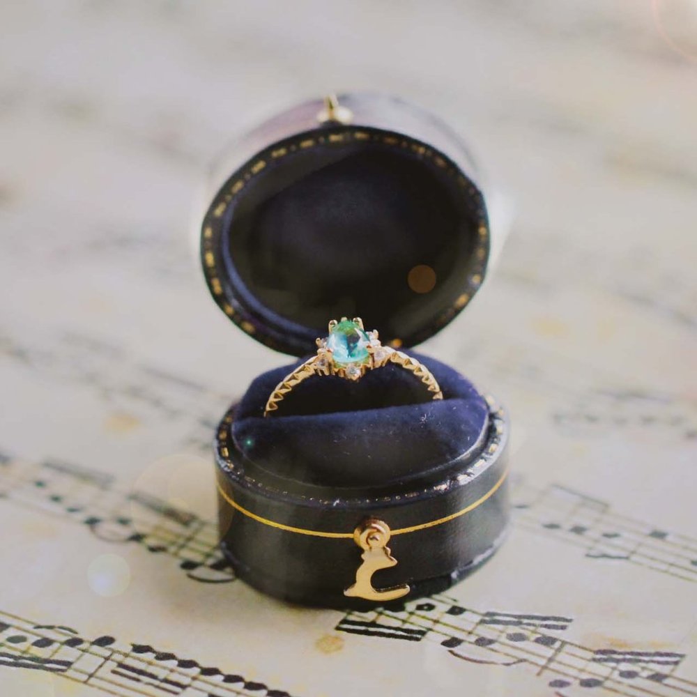 Sterling Silver Genuine Apatite Stone Pear Ring - Picture 3 of 10